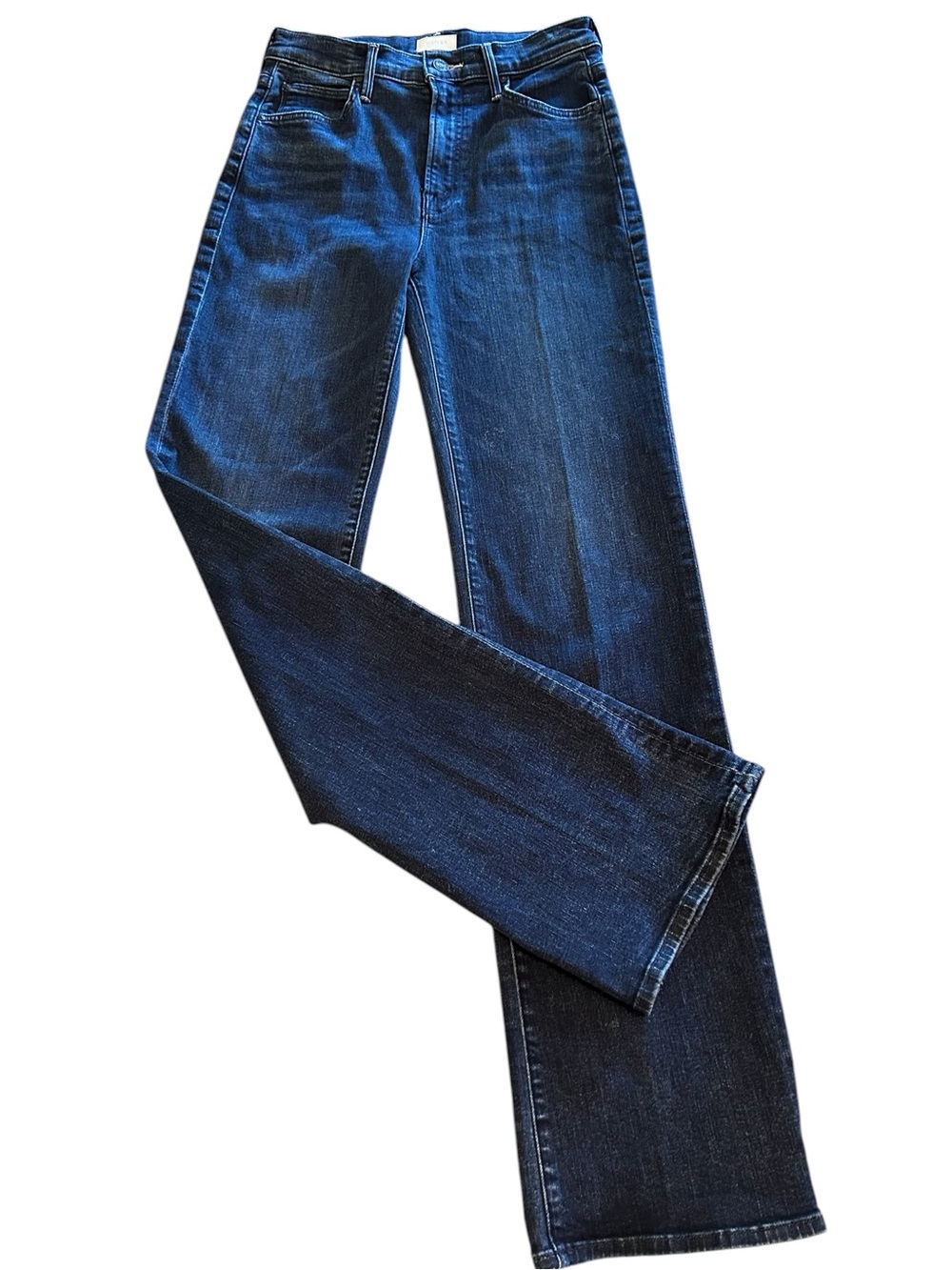 MOTHER High Rise Straight Jeans - “Kick It”, Dark Blue